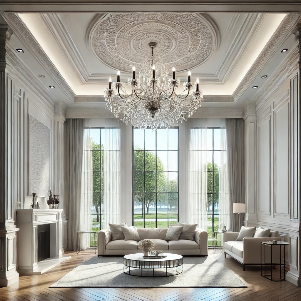 an image of a chandelier in a living room