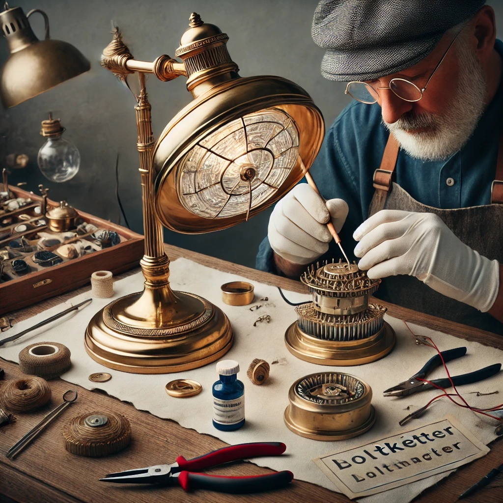 A refined Holtkötter lighting display featuring pharmacy lamps, swing-arm task lights, and modern chandeliers in a sophisticated interior, highlighting precision craftsmanship and timeless elegance.